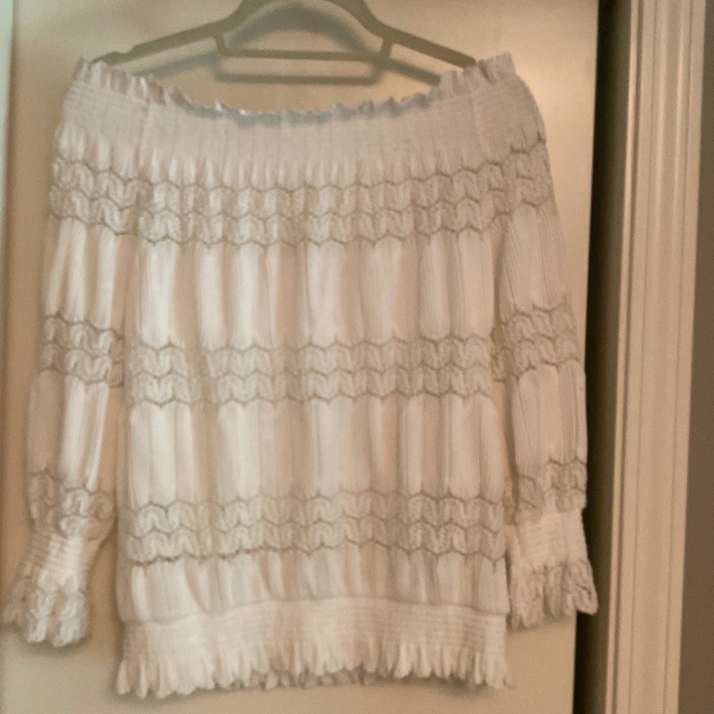 Off the shoulder white blouse